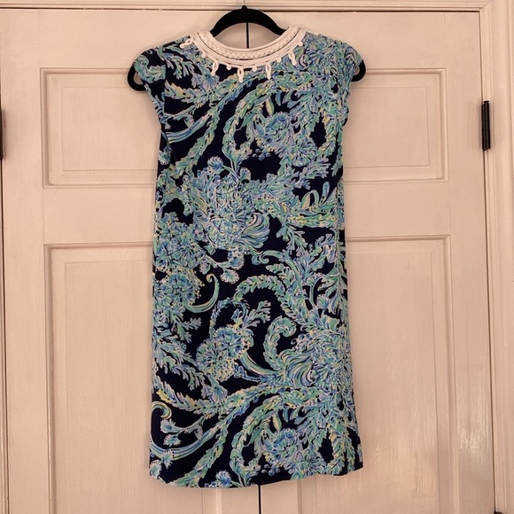 Lilly Pulitzer Madia Tunic Dress High Tide Navy Scuba Doo White Green Size XXS - Picture 16 of 17